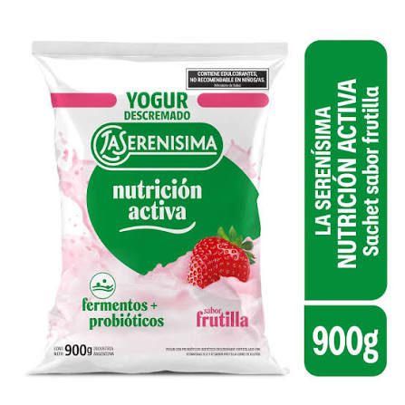 YOGURT LA SERENISIMA  DESCREMADO  SACHET 900 FRUTILLA  (comprando 2 o más p